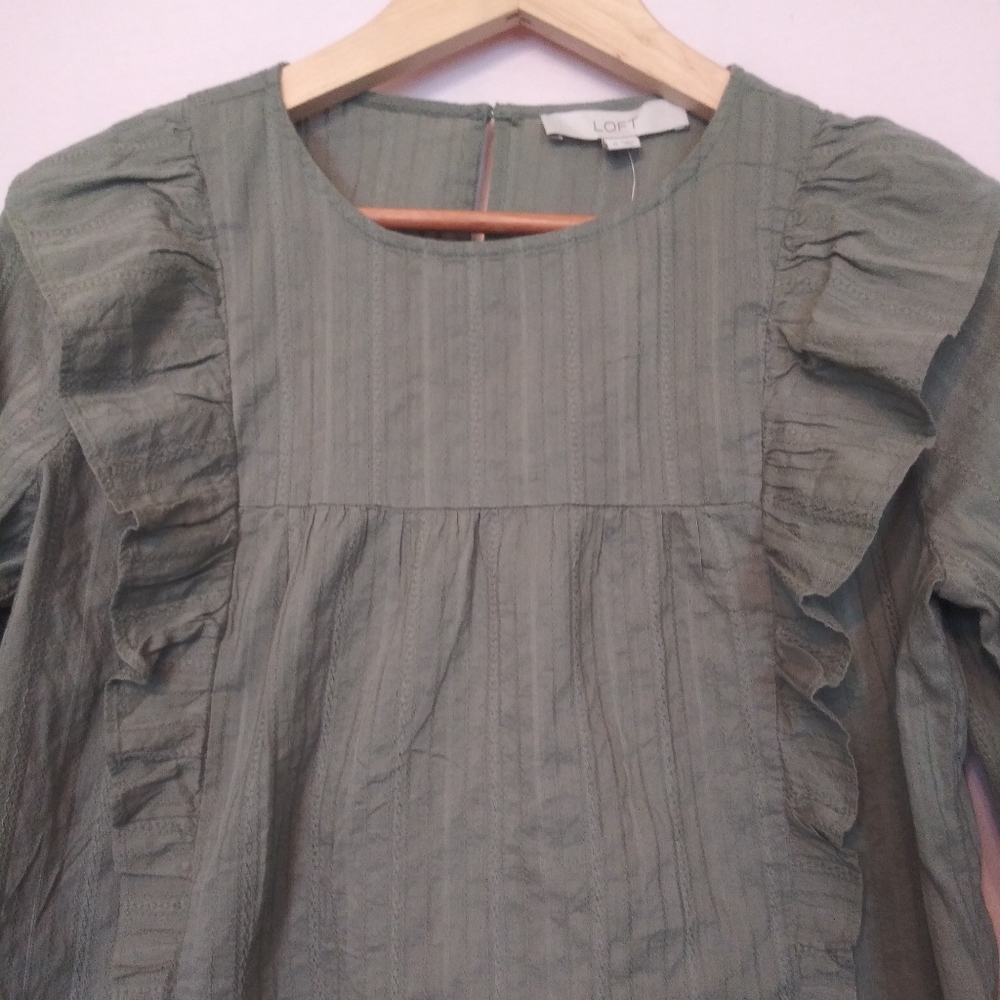 Loft Ruffle Front Prairie Blouse